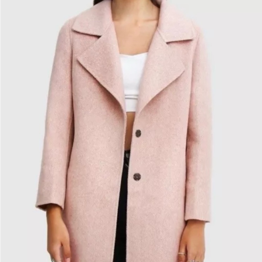 Belle&Bloom ex -boyfriend pink wool coat xs
